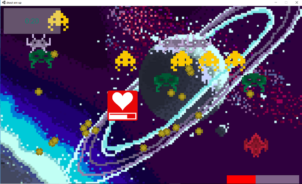 Capture d'écran d'un jeu vidéo de type space invader
