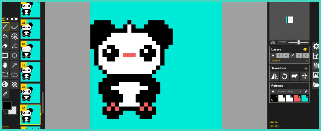 Pixel art animé